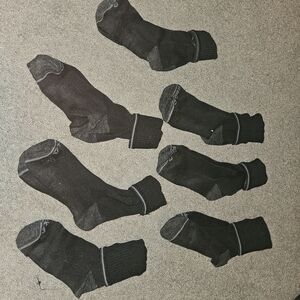 Reebok Black Athletic Crew Socks with Grey Accents - 7 Pair